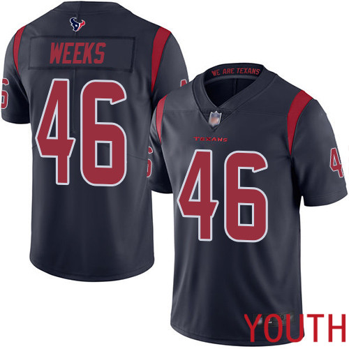 Houston Texans Limited Navy Blue Youth Jon Weeks Jersey NFL Football #46 Rush Vapor Untouchable->houston texans->NFL Jersey